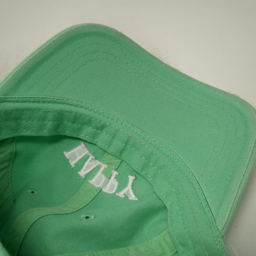 Aerie Baseball Cap Green One Size Happy Embroidered Cotton Slideback Hat - Picture 8 of 11
